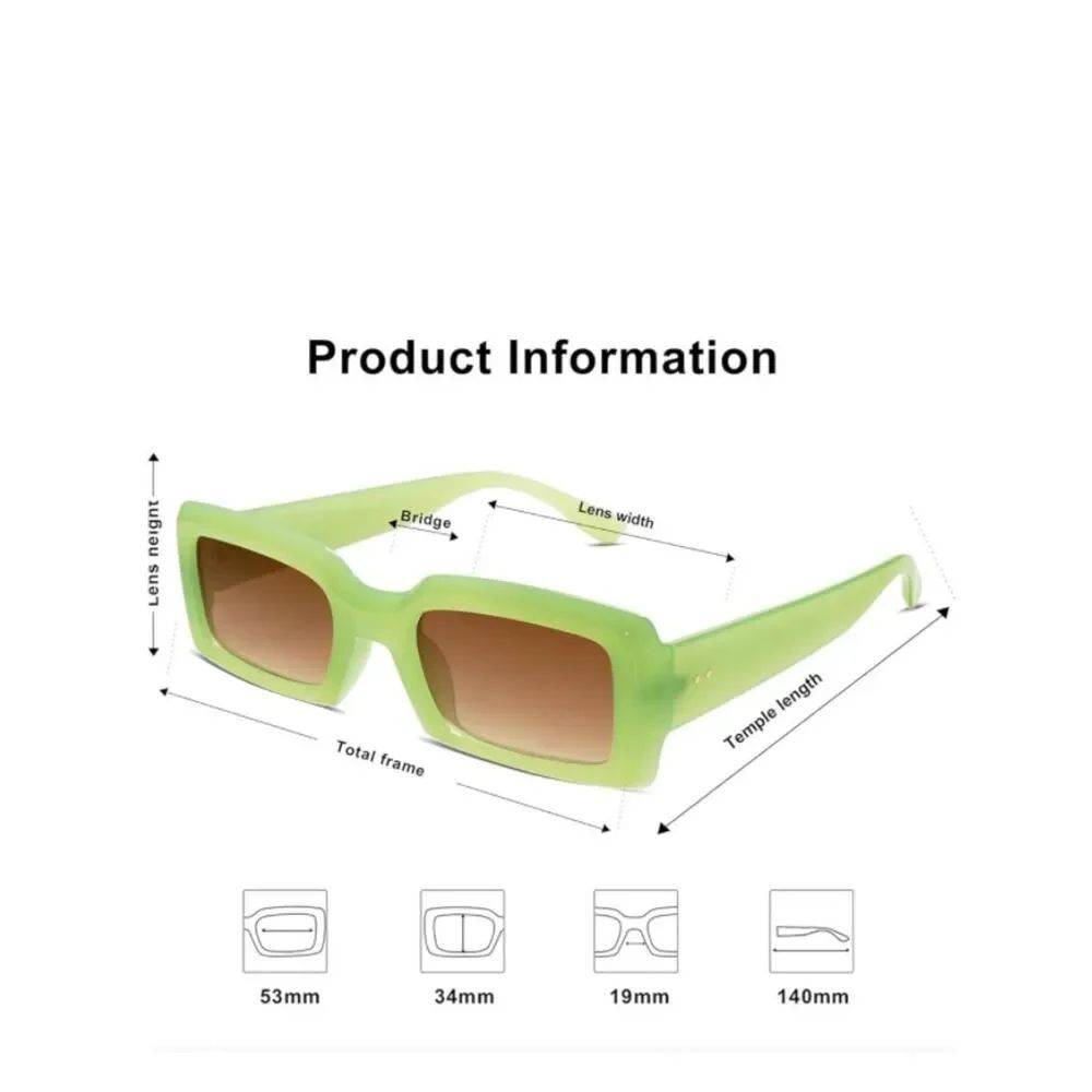 Green Rectangle Sunglasses - Picture 4 of 4